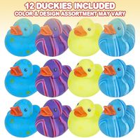 Lot de 12 canards en caoutchouc multicolores pour enfants, unisexes, mignons, jouets de bain et de piscine, fournitures amusantes pour carnaval, fête d'anniversaire