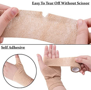 Bulk Großhandel Sport Haken Griff Daumen Finger 10cm 5cm Vlies Tierarzt Elastic Self Adhesive Vetwrap Cohesive Bandage Wrap Tape - Product Image 4