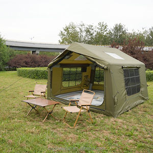 工場直販格安 大型8平方メートル ポータブル屋外キャンプ用防水420Dオックスフォード生地PVCエアコラム四季対応ファミリーテント - Product Image 1