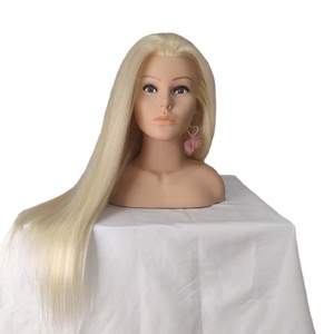 Cabeza <span class=keywords><strong>de</strong></span> Maniquí para Prácticas <span class=keywords><strong>de</strong></span> Peluquería con Cabello Humano Remy Indio al por Mayor, para Trenzas Africanas, <span class=keywords><strong>Corte</strong></span> y Decoloración, con 200% <span class=keywords><strong>de</strong></span> Densidad - Product Image 2