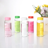 Bouteille de sport populaire pour jus, 300 ml, 500 ml, en verre, avec bouchon à vis