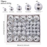 Décorations de Noël Boule Disco 79 Pièces Ornements Suspendus en Verre Miroir Laser Réfléchissant Fabriqués à la Machine Directement de l'Usine pour