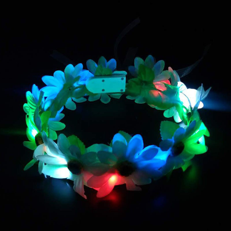 Hawaiian LED Flower Headband for Party Decor - Colorful  display picture 1