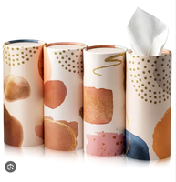 Emballage de boîte de mouchoirs en papier de soie en boîte cylindrique ronde imprimée personnalisée Boîte de tube de papier de soie de cylindre écologique pour voiture