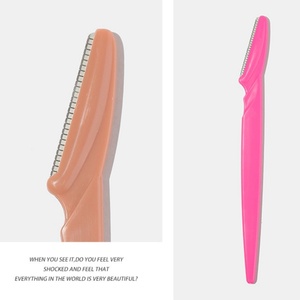 Rasoir droit emballage personnalisé 12 pièces rasoirs faciaux multi-usages racloir à sourcils avec tête de <span class=keywords><strong>coupe</strong></span> en maille vente en gros - Product Image 2