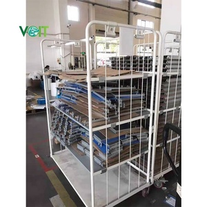 500KG लोड हो रहा है 4 पहिया स्टील Foldable भंडारण तार जाल फूस रोल पिंजरे ट्राली - Product Image 2