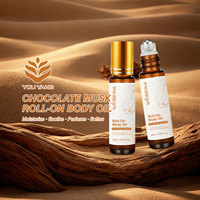 Huile de massage corporelle hydratante au chocolat et au musc, avec logo personnalisé, roll-on, huile parfumée pour le corps, sérum de soin en gros, OEM