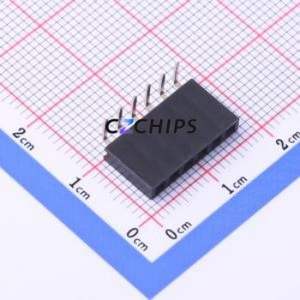 DW254W-11-06-85 Pin Socket Bent Lead Through Hole,P=2.54mm Connector 1x6P 2.54mm Square Hole Right Angle Insert - Product Image 1