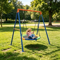 Balançoire ronde en forme de soucoupe avec structure en alliage pour jeux multi-ensfants en intérieur/extérieur dans le jardin et la maternelle