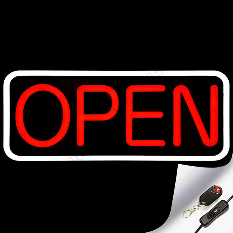 China Hersteller flexible Öffnungsschilder Acryl benutzerdefinierte Led-Neon-Schild buchstabe fernbedienung Led-Neon-Schild offen