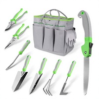 Ensemble d'outils de jardin manuels en acier inoxydable pour usage extérieur et domestique avec sac de jardin