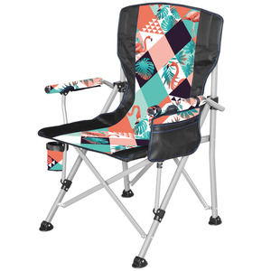 Chaise de plage pliante portable d'extérieur avec accoudoirs et porte-gobelet, motif camouflage 001 002 003 004 005 006 007 008 009 - Product Image 1