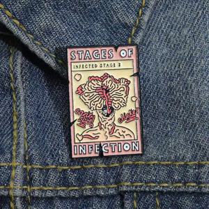 Broches personalizados <span class=keywords><strong>de</strong></span> esmalte <span class=keywords><strong>de</strong></span> <span class=keywords><strong>película</strong></span> <span class=keywords><strong>de</strong></span> terror, broches <span class=keywords><strong>de</strong></span> mutación <span class=keywords><strong>de</strong></span> etapas <span class=keywords><strong>de</strong></span> infección con diseño gótico, niquelado negro para fanáticos y amigos - Product Image 1