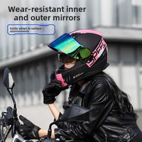 Casque de moto certifié 3C BY-168 en ABS, double visière, design quatre saisons - adapté aux motos et aux véhicules électriques