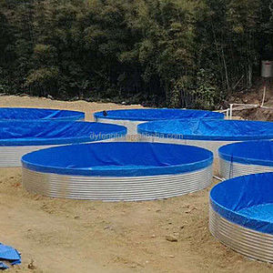 Penjualan Panas Tangki Air Baja Galvanis 10000 Liter 20000 Liter Harga 50m3 -1000 M3 untuk Budidaya Ikan Akuakultur - Product Image 2