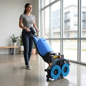T1 Battery-Powered Wireless <b>Walk</b>-Behind Floor Scrubber for Hard Household Floors Burnishing <b>Machine</b> - Product Image 6