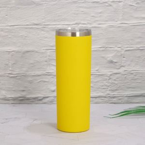 Gobelet isotherme en acier inoxydable de 20 oz, droit et fin, avec revêtement pailleté, pour sublimation, avec couvercle - Product Image 2