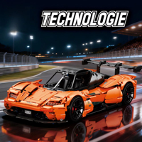 Reobrix 11011 KTM GTR Racing Sports Car Brick 2812Pcs 1:8 Scale Orange Black Supercar Model Building Block Display Kit pour adulte