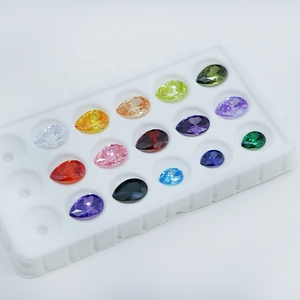 YINGMA Alta qualidade gemstone sintético 5x7mm /8x10mm cz pedras 15 cores por conjunto pêra cortar zircônia cúbica para verificação de cores - Product Image 3