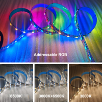Bande Led Adressable RGBWW RGBCCT WS2812B 5V SMD 5050 2835 3838 RGB Dual White Digital Pixel Programmable RGBWW Led Strip Light