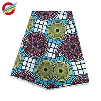 Kain Cetak Lilin Ankara Nigeria Harga Pabrik Murah Poliester Murni Lilin Afrika Asli 6 Yard