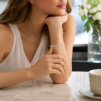 Bracelet chaîne tennis en moissanite blanche de 3 mm pour femme, bijoux élégants et minimalistes pour les occasions quotidiennes