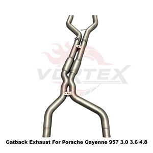 Vortex Lightweight Sandblasted Titanium Full System With Vacuum Valve For Porsche Cayenne 957 3.0 3.6 4.8 - Product Image 4