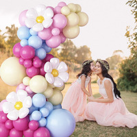 Douche nuptiale mariage toile de fond décoration ballon arc Kit Rose rouge bleu rose anniversaire ballons ensemble avec marguerite ballons