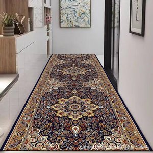 Alfombra de pasillo marroquí de la fábrica de alfombras Jiuzhen, con diseño geométrico, resistente a las manchas, lavable con agua, de terciopelo cristalino. - Product Image 3