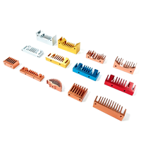 Dissipateur thermique en cuivre anodisé T2 à ailettes usinées CNC sur mesure, petit dissipateur thermique électronique pour puces PCB