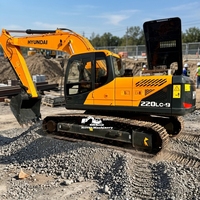 Excavatrice Hyundai 220LC d'occasion abordable de 22 tonnes à vendre avec certification EPA/CE, pelle originale coréenne