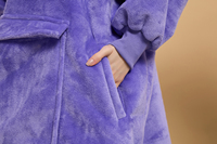 Fabriek Oversized Sherpa Deken Met Capuchon Zak En Mouwen Super Zachte Warme Fleece Pluche Gigantische Draagbare Deken Hoodie Volwassen