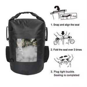 Bán buôn tùy chỉnh 60L <span class=keywords><strong>PVC</strong></span> CuộN Top Túi khô không thấm nước có thể gập lại Ba lô cho cắm trại Kayak & leo núi thường hoạt động ngoài trời - Product Image 6