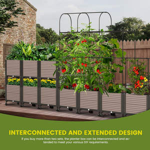 Système de jardinage réutilisable, cage à tomates auto-arrosante surélevée, bac à jardin surélevé, jardinière avec roues - Product Image 6