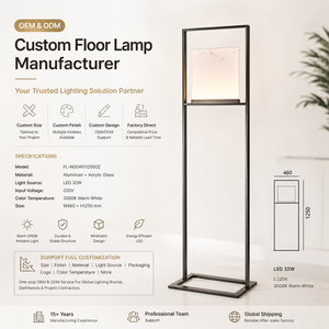 โคมไฟตั้งพื้น LED สไตล์โมเดิร์นมินิมอล โครงโลหะทรงเรขาคณิต อะคริลิก ให้แสงสว่างแบบสร้างบรรยากาศ เหมาะสำหรับห้องนั่งเล่น ห้องนอน โรงแรม รับผลิตแบบ OEM - Product Image 6