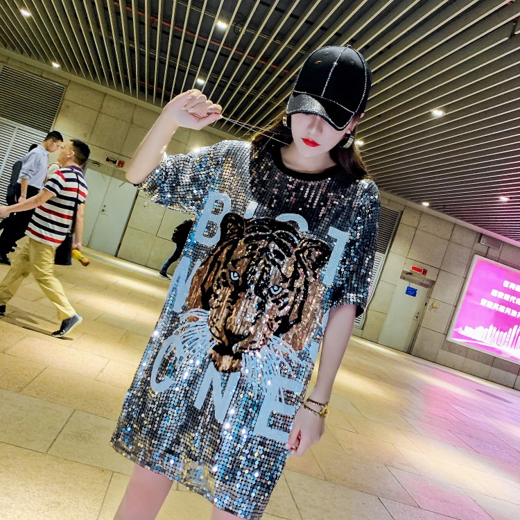 Thrasher Shirt Thrasher Sequin Dress Glitter Sequin Shirt Dress Animal Jersey For Women Thrasher Shirt Thrasher Sequin Dress Glitter Sequin Shirt Dress Animal Jersey For Women