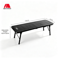 Table de camping tactique pliable 5 unités, réglable en hauteur, en aluminium léger, pour l'extérieur, et chaise de camping pliable
