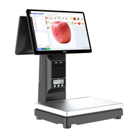 Dispensador de código de barras, pantalla cuadrada, caja registradora, Hardware Win10, Android, sistema Pos completo con escala para tienda minorista