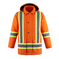 Blouson de sécurité réfléchissant en coton 100% imperméable et isolé, haute visibilité ANSI Classe 2, pour l'hiver, fourni par l'usine