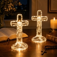 Nouveau produit 2026 - Lampe LED Lumineuse - Lampe Transparente Colorée - Lumière Créative en Forme de Croix pour Chevet