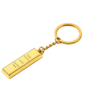 Mini Gold Bar Zinc Alloy Metal Keychain Gold Bullion <strong>Keyring</strong> Bag Charms Business Gift With Custom Logo - Product Image 2