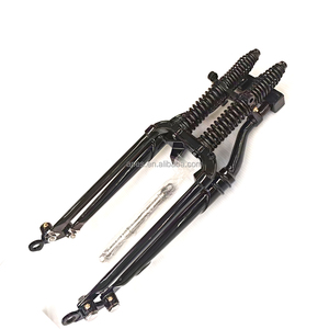 Forcella Anteriore Springer Vintage Nera Cromata in Acciaio ad Alto Tenore di Carbonio per <span class=keywords><strong>Moto</strong></span> Classiche Retro, Accessorio per Telaio, Taglie 18-26 - Product Image 4