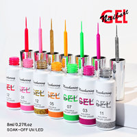 Nuevo Set Profesional de 12 Colores de Gel para Decoración de Uñas, 8ml, Pintura 3D, Gel UV/LED, Venta al Por Mayor