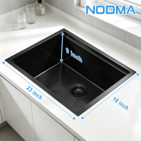 Wastafel Bawah Meja Dapur Buatan Tangan dari Baja Tahan Karat 304 Mudah Dibersihkan 23x19 inci Ukuran Dapat Disesuaikan
