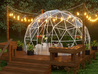 Dôme géodésique transparent préfabriqué en PVC de luxe pour toit, 12 m, tente de glamping pour hôtel, maison ronde dans le désert