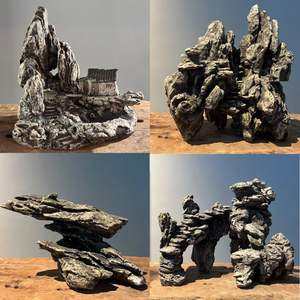 Groothandel Kunstmatige Aquariumdecoraties Bergzicht Stenen Boom Rots Grot Landschap Keramiek <span class=keywords><strong>Aquarium</strong></span> Accessoires - Product Image 2