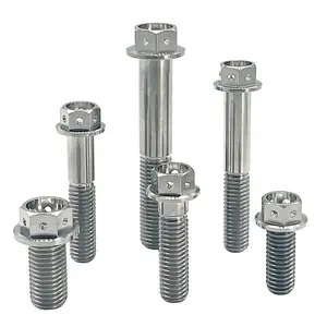 Nóng bán banjo Torx mặt bích Vàng baut Titan thực M8 M10 M12 GR5 m6x30 Titan xe máy bu lông DIN Hong tùy chỉnh M7 -- M12