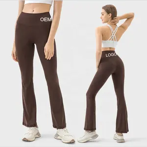 Tùy chỉnh mỏng mông nâng cao căng yoga quần màu rắn phòng tập thể dục tập thể dục phụ nữ yoga cao eo thể thao bùng xà cạp