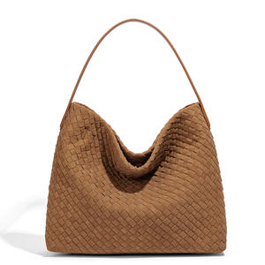Bolso de Hombro de Lona Tejida de Gran Capacidad para <span class=keywords><strong>Mujer</strong></span>, Estilo Retro, de Poliéster Esmerilado, para Llevar Bajo el Brazo - Product Image 2