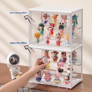 Thiết kế customizationfoldable <span class=keywords><strong>Acrylic</strong></span> Hộp mù lưu trữ hiển thị đứng trong suốt chống bụi cho LEGO Máy tính để bàn lưu trữ tủ cho - Product Image 4